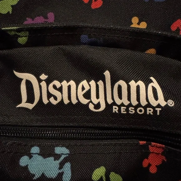 Disneyland Parks Backpack Rainbow Mickey Black Colorful / Padded Straps Storage & Organization